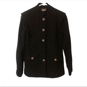 My Tribe Black Wool & Cashmere Jacket Coat Victorian Military Goth Winter Small